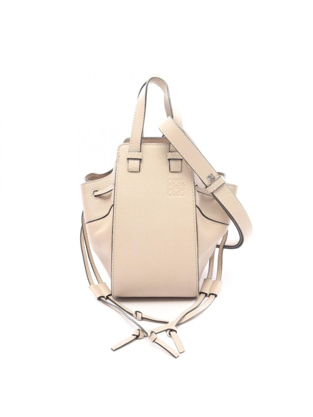 Loewe Handbag Hammock Drawstring Bag Mini 2-Way Light Beige Leather Bag